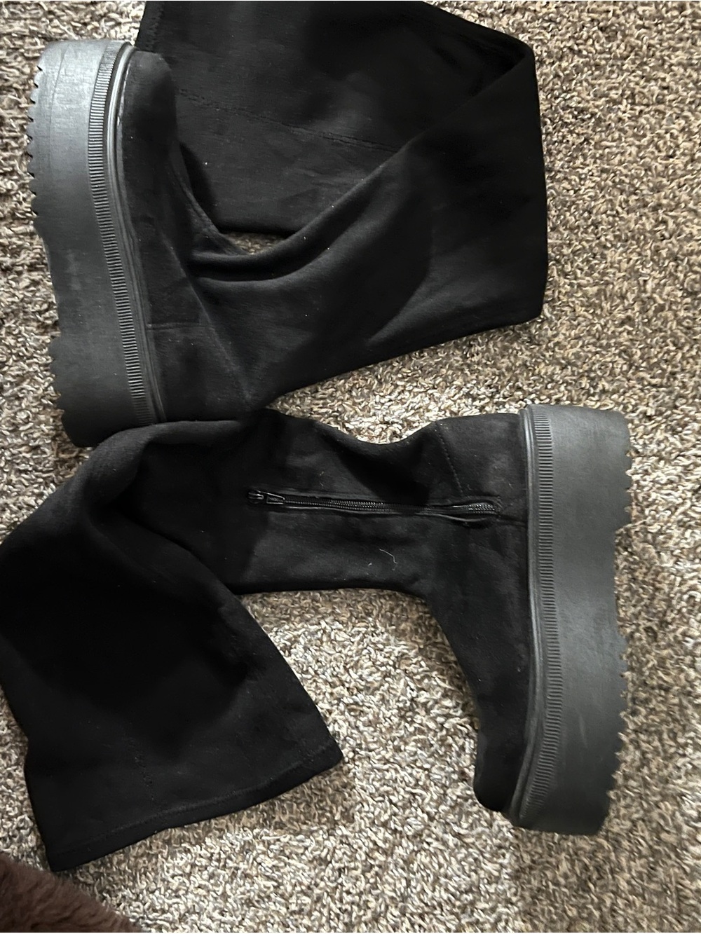 ASOS Black Over-the-Knee Platform Boots